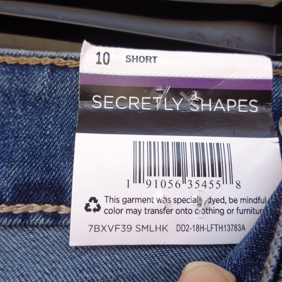 Lee secretly shapes straight leg mid rise jean regular fit size 10 short - Picture 11 of 13